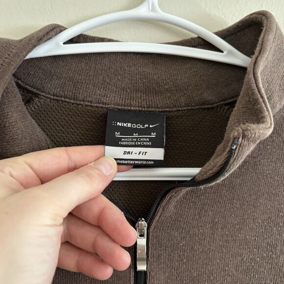 Nike Golf Dri Fit VAIL COLORADO Quarter Zip Pullover Brown Mens Size Medium - Picture 5 of 10